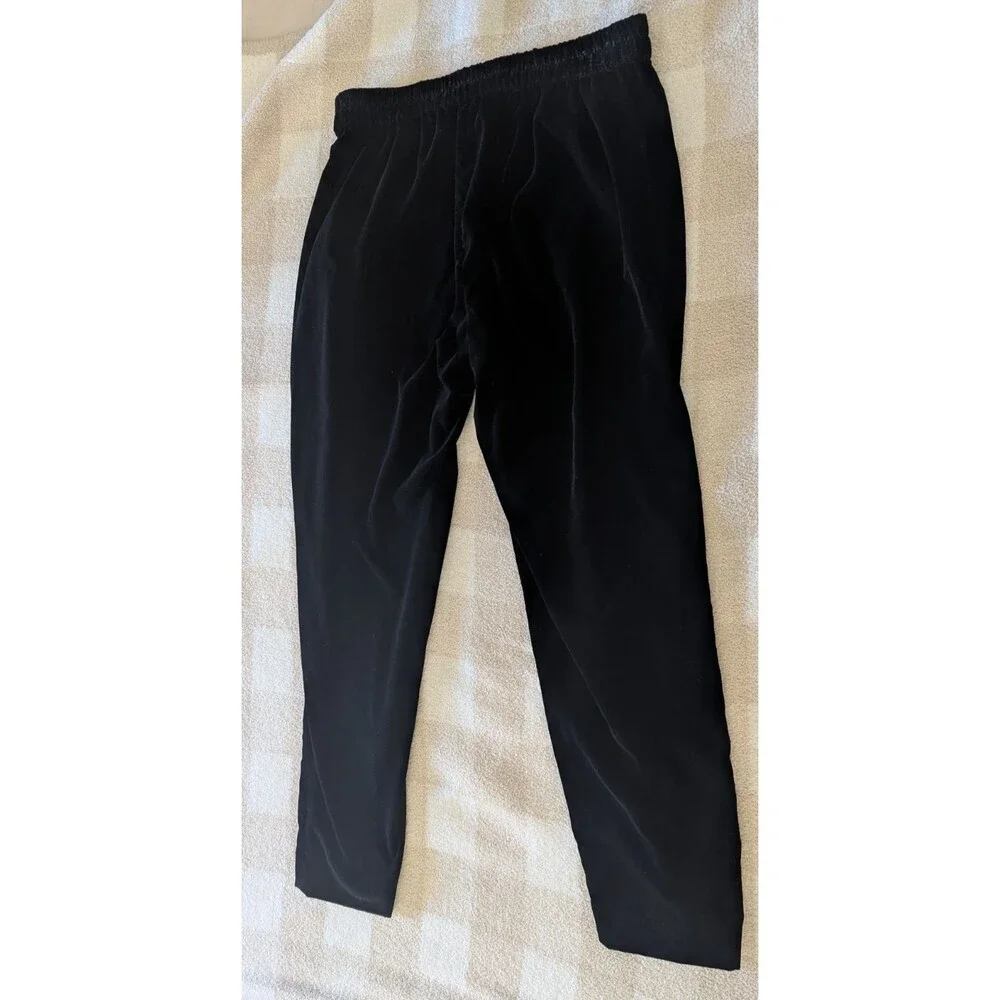 J.Crew Jamie Pant Black Velvet Pull-On Pants Women's Size 4 Elastic Waist Pocket